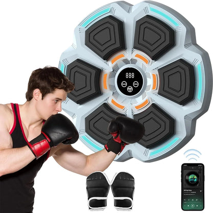 Music Boxing Machine Bluetooth Wall Mounted Smart Boxing Training Punching Equipment with Gloves for Adults Home Indoor Gym