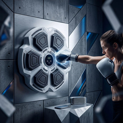 Music Boxing Machine Bluetooth Wall Mounted Smart Boxing Training Punching Equipment with Gloves for Adults Home Indoor Gym
