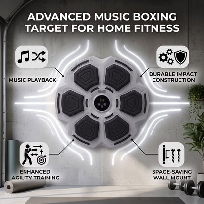 Music Boxing Machine Bluetooth Wall Mounted Smart Boxing Training Punching Equipment with Gloves for Adults Home Indoor Gym